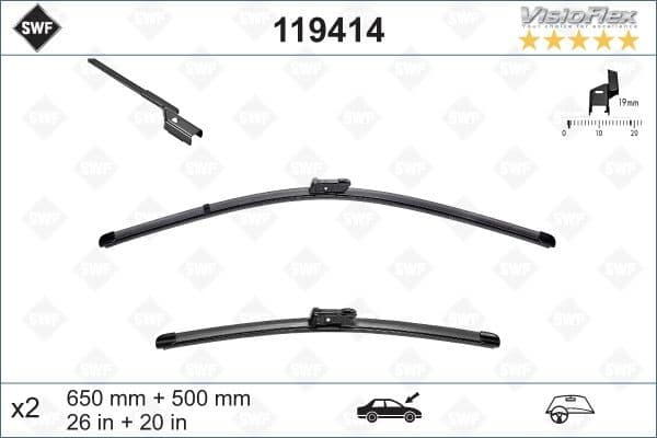 Wiper Blade DAS ORIGINAL SET 119414