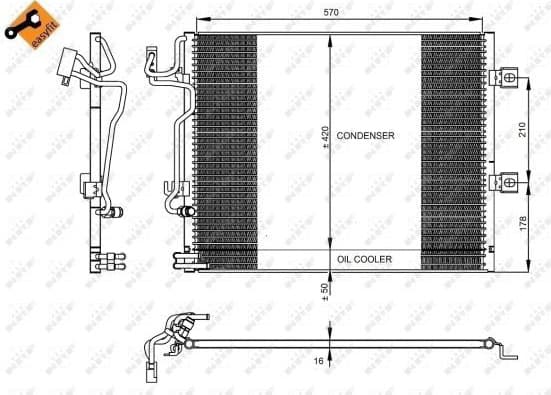 Condenser, air conditioning EASY FIT 350223