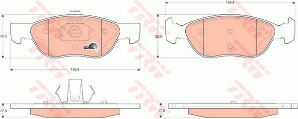 Brake Pad Set, disc brake COTEC GDB1487