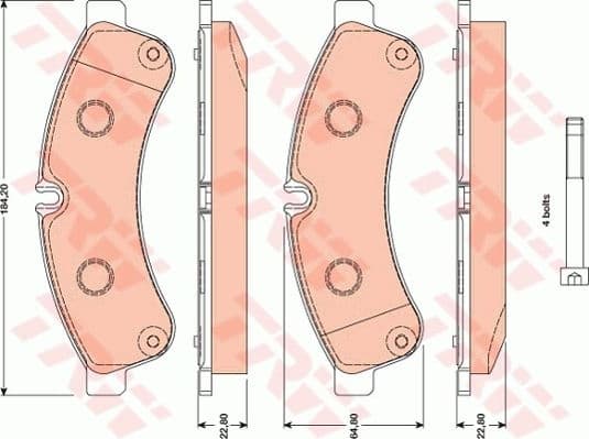 Brake pads rear, Top Quality GDB1780