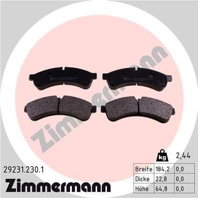 Brake Pad Set, disc brake 29231.230.1