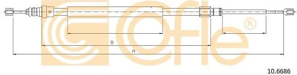Cable Pull, parking brake 10.6686 - image 2