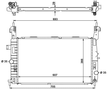 Radiator, engine cooling EASY FIT 53416