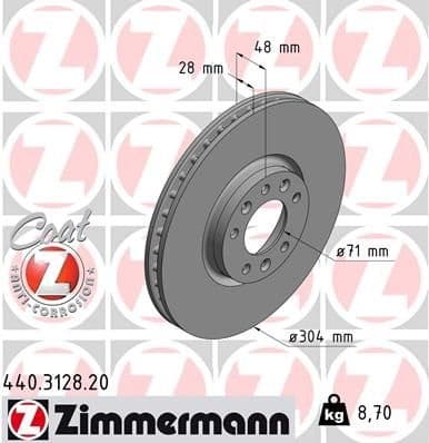 Brake Disc COAT Z 440.3128.20