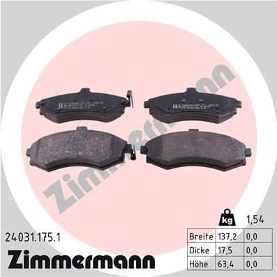 Brake Pad Set, disc brake 24031.175.1