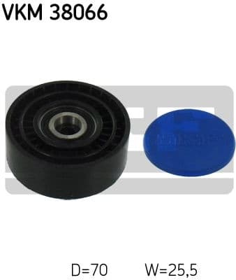 Deflection/Guide Pulley, V-ribbed belt VKM 38066