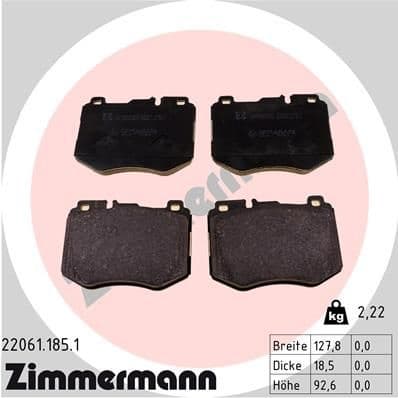 Brake Pad Set, disc brake 22061.185.1