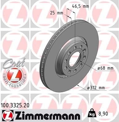 Brake Disc COAT Z 100.3325.20
