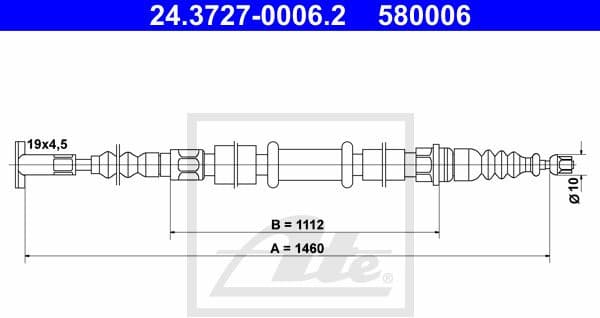 Cable Pull, parking brake 24.3727-0006.2