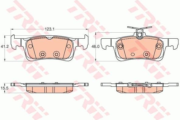 Brake pads rear, Top Quality GDB2037