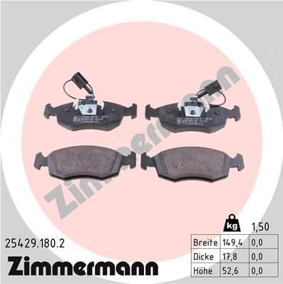 Brake Pad Set, disc brake 25429.180.2