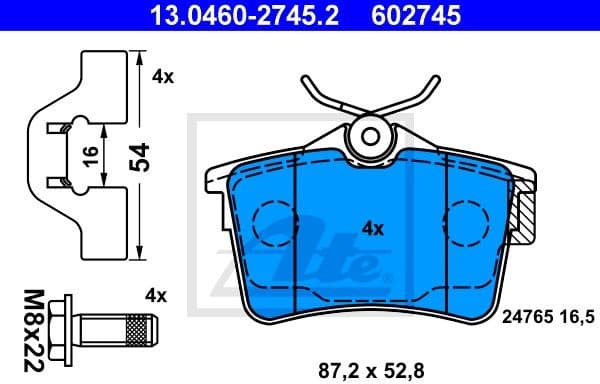 Brake Pad Set, disc brake 13.0460-2745.2 - image 2