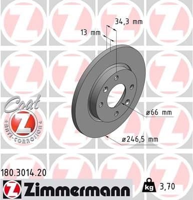 Brake Disc COAT Z 180.3014.20