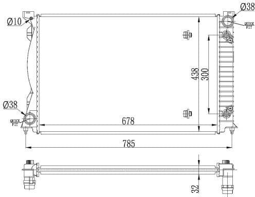 Radiator, engine cooling 53023