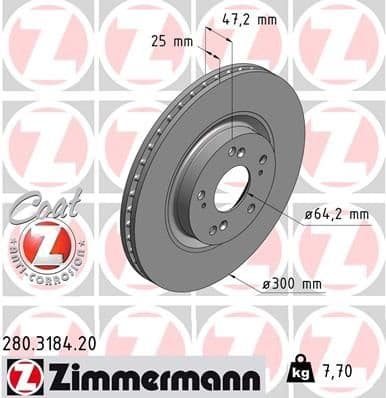 Brake Disc COAT Z 280.3184.20