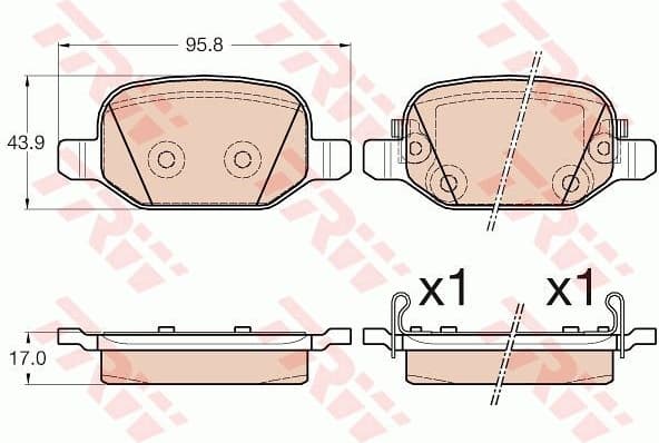 Brake Pad Set, disc brake COTEC GDB2002