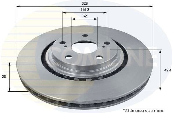 Brake disc, 1pcs FRONT ADC2515V