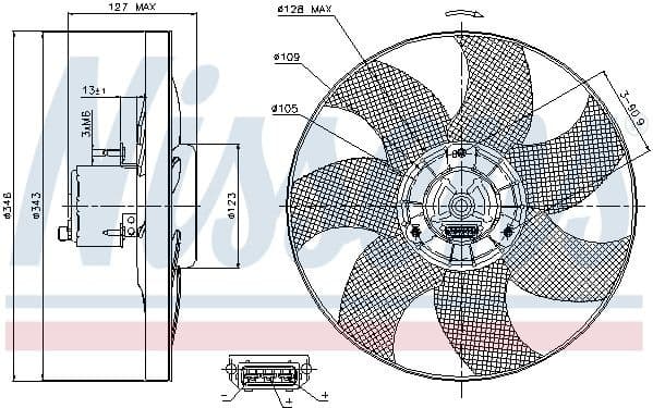 Fan, engine cooling 85698