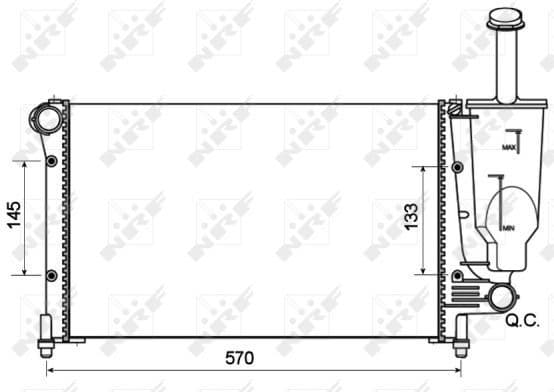 Radiator, engine cooling Economy Class 53128A