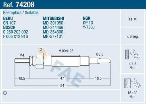 Glow Plug 74208