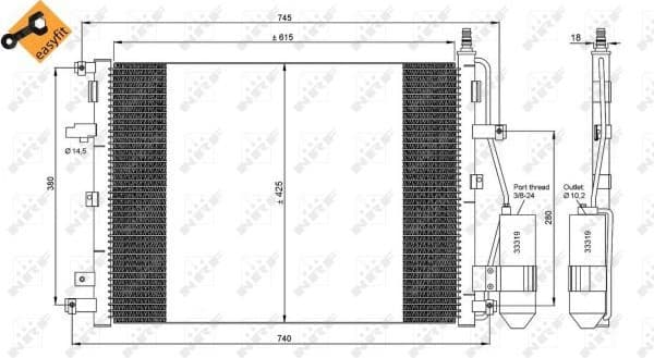 Condenser, air conditioning EASY FIT 35876