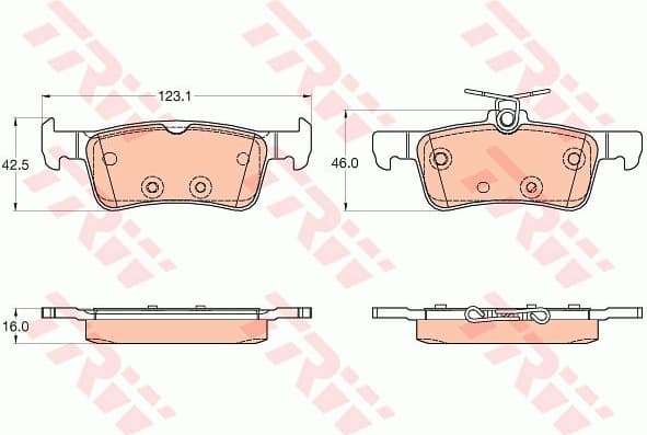 Brake Pad Set, disc brake COTEC GDB2055