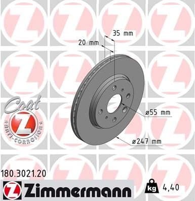 Brake Disc COAT Z 180.3021.20