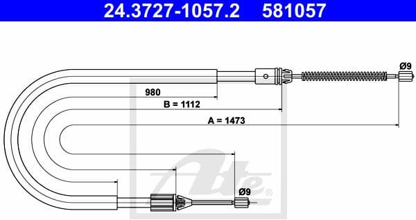 Cable Pull, parking brake 24.3727-1057.2