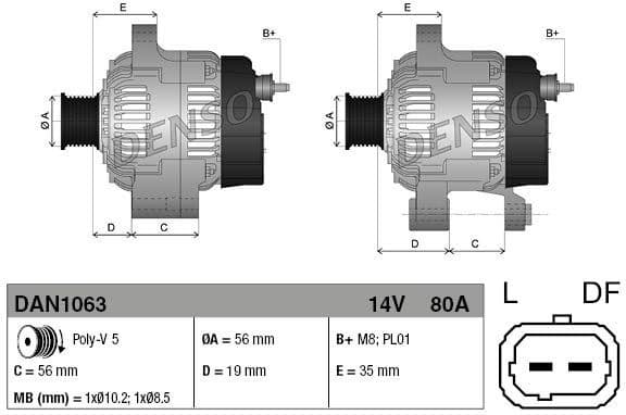 Alternator DAN1063