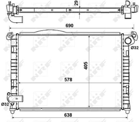 Radiator, engine cooling EASY FIT 55338