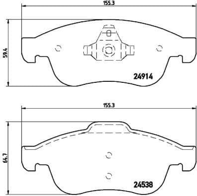 Brake pads front, Top Quality P68050