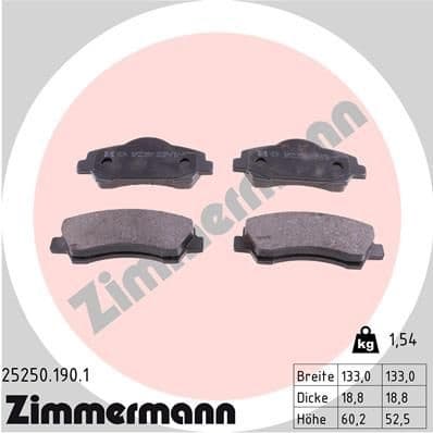 Brake Pad Set, disc brake 25250.190.1