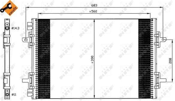 Condenser, air conditioning EASY FIT 35634