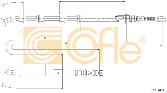 Cable Pull, parking brake 17.1450