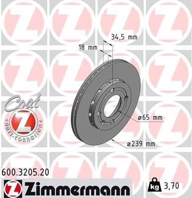 Brake Disc COAT Z 600.3205.20