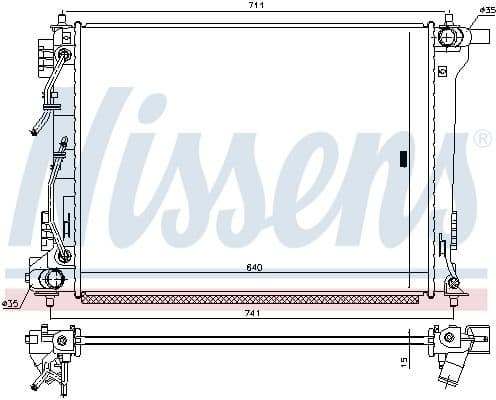 Radiator, engine cooling 666233