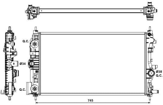 Radiator, engine cooling 53143