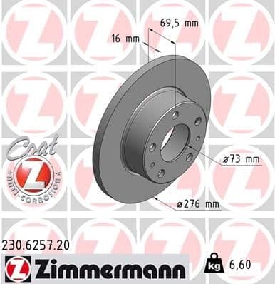 Brake Disc COAT Z 230.6257.20