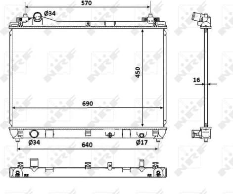 Radiator, engine cooling 53917
