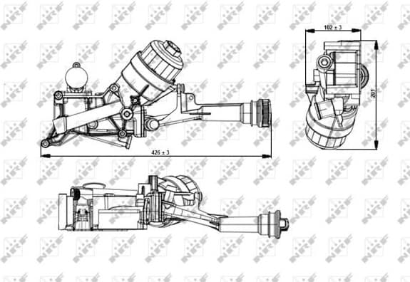 Housing, oil filter 31349