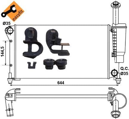 Radiator, engine cooling EASY FIT 53075