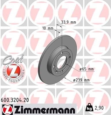 Brake Disc COAT Z 600.3204.20