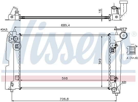 Radiator, engine cooling 64648A