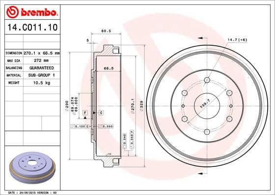 Brake Drum ESSENTIAL LINE 14.C011.10