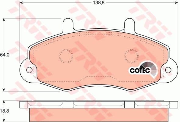 Brake Pad Set, disc brake COTEC GDB1084