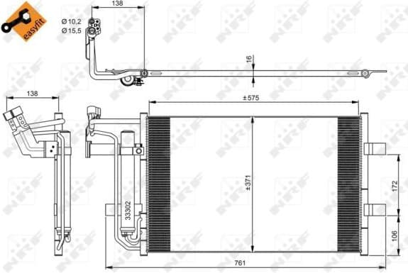 Condenser, air conditioning EASY FIT 350039