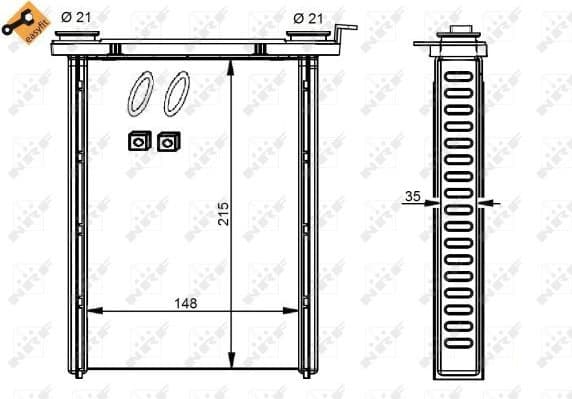 Heat Exchanger, interior heating EASY FIT 54346
