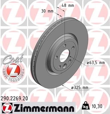 Brake Disc COAT Z 290.2269.20