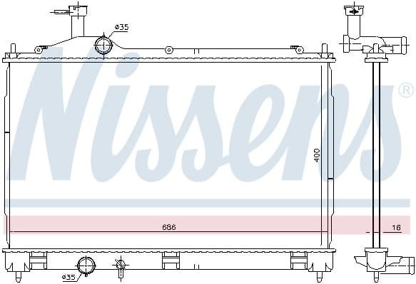 Radiator, engine cooling 628967