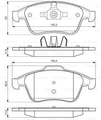 Brake Pad Set, disc brake 0986494556 - image 2